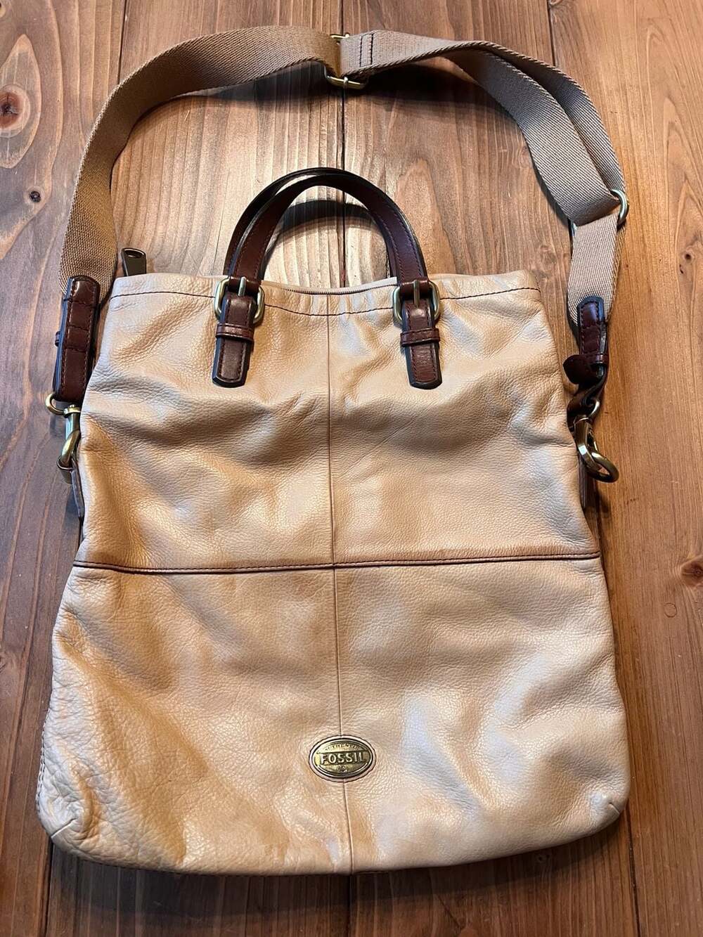 Fossil Vintage Reissue Mushroom Pebble Leather Crossbody Messenger Bag EUC